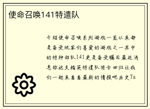 使命召唤141特遣队